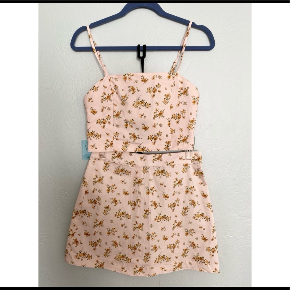 Forever 21 Floral Co-Ord Skirt and Top Set - M/L